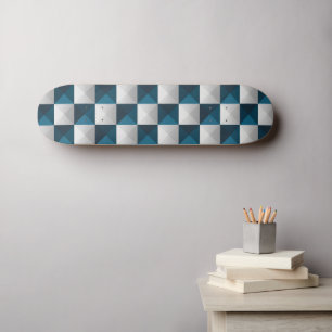 Skateboard Tableau de bord bleu Motif géométrique