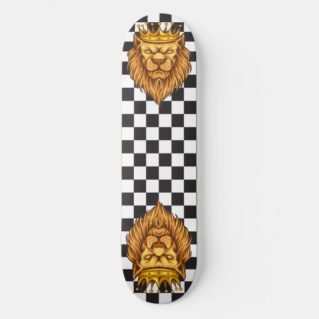 Skateboard tableau de bord damier Rustique Lion King Crown (Recto)