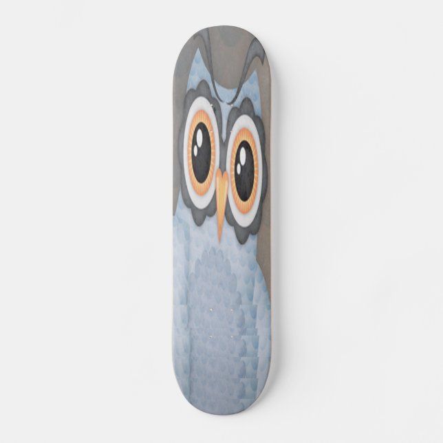 Skateboard Tableau de bord de la Chouette gris bleu (Recto)
