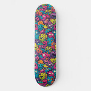 Skateboard Tableau de bord des monstres de dessin cool