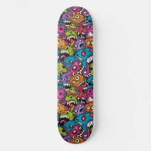 Skateboard Tableau de bord des monstres de dessin cool