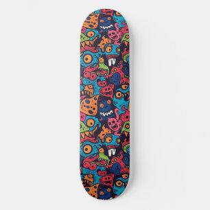 Skateboard Tableau de bord des monstres de dessin cool