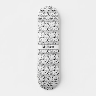 Skateboard Tableau de bord des notes musicales de nom personn