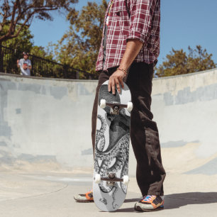 Skateboard Tableau de bord d'illustration de pieuvre