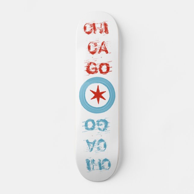 Skateboard Tableau de bord du drapeau de Chicago (Recto)