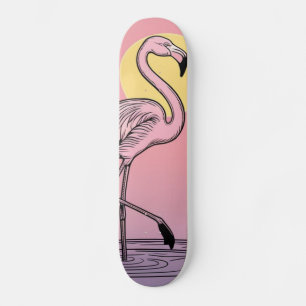 Skateboard Tableau de bord Flamant rose