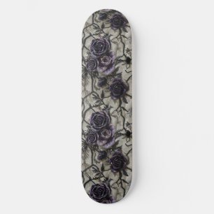 Skateboard Tableau de bord gothique noir violet Roses et arai