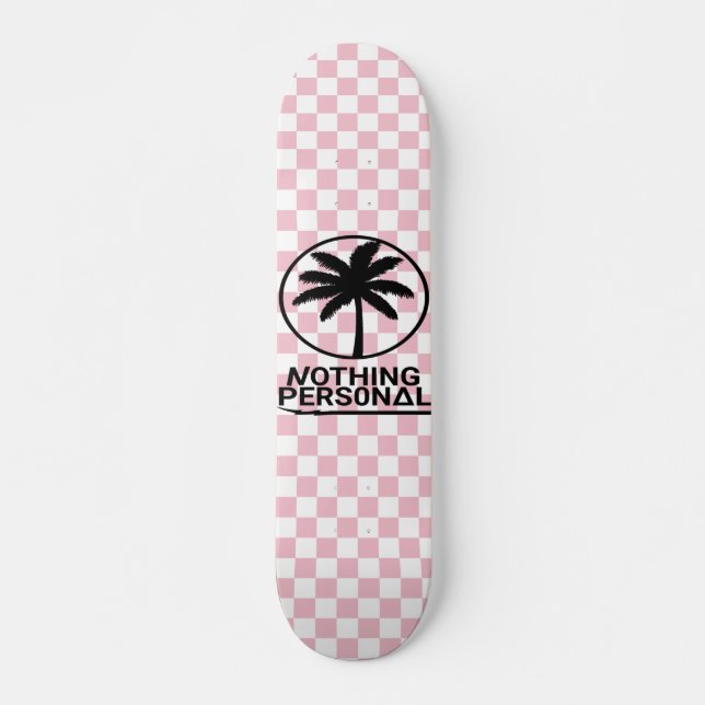 Skateboard Tableau de bord Motif rose et blanc (Devant)