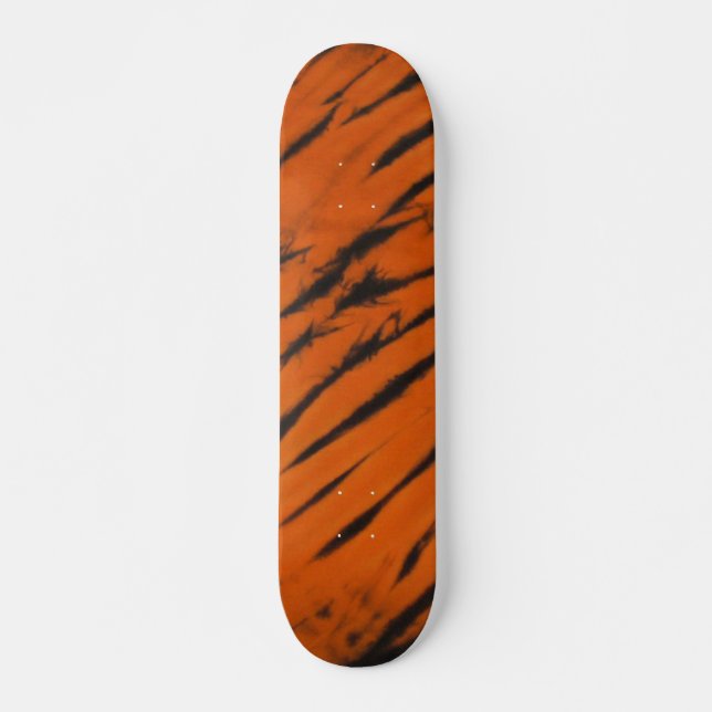 Skateboard Tableau de bord noir et orange Bengale Tie Dye (Devant)