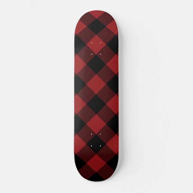 Skateboard Tableau de bord noir et rouge (Recto)