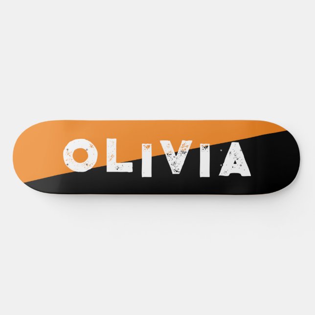 Skateboard tableau de bord orange et noir (Horz)