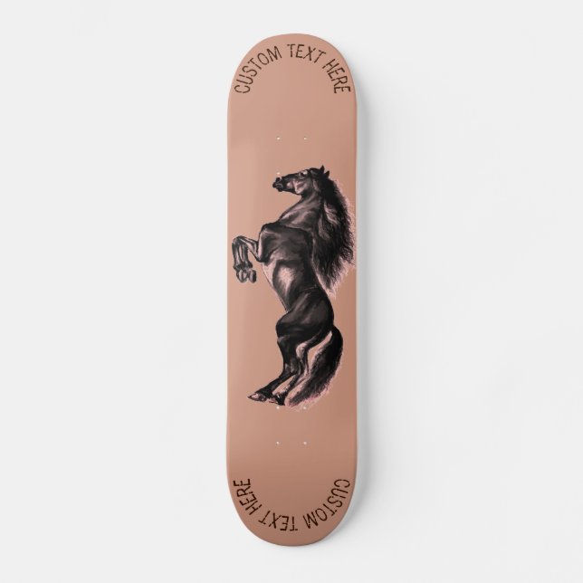 Skateboard Tableau de bord personnalisé avec cheval (Recto)