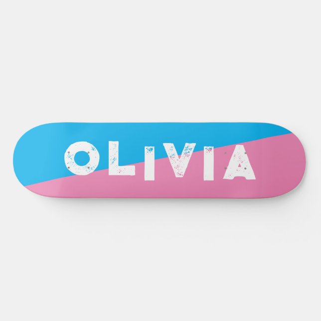 Skateboard tableau de bord rose et bleu (Horz)