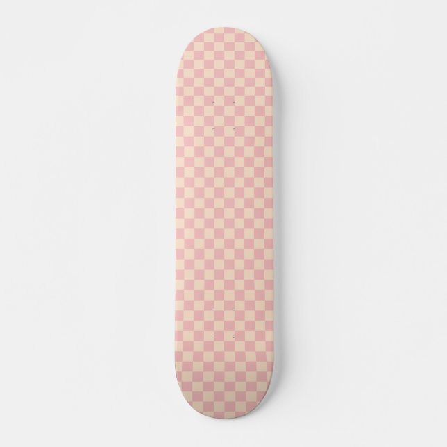 Skateboard Tableau de bord rose et crème (Devant)