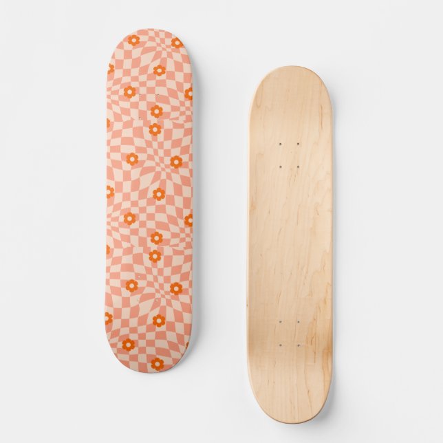 Skateboard Tableau de contrôle floral de marguerite super, an (Recto)