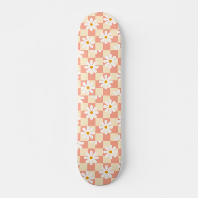 Skateboard Tableau de contrôle floral de marguerite super, an (Devant)