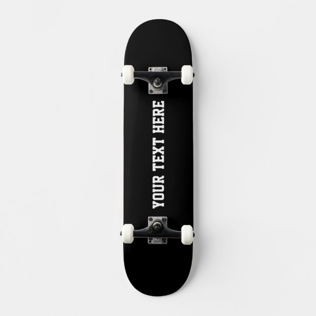 Skateboard Tableau noir de texte personnalisé (Recto)