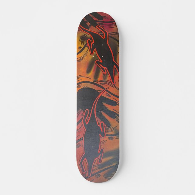 Skateboard tablette de skate de goanna autochtone (Devant)