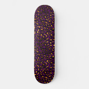 Skateboard Taches de léopard bleu glamour luxueux mode sauvag
