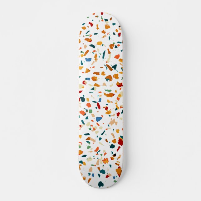 Skateboard Tan Terrazzo | Peinture Eclectique Quirky Confetti (Devant)