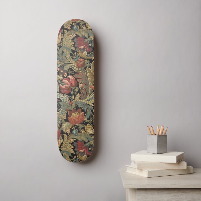 Skateboard Tapisserie florale riche Brocade Antique Classique (Art mural)