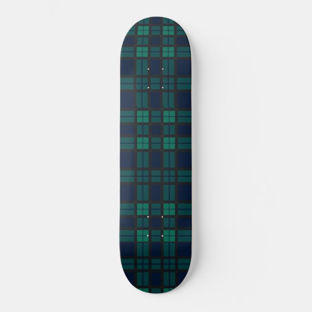 Skateboard Tartan Clan Black Watch Plaid Blue Green Check (Recto)