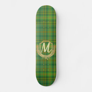 Skateboard Tartan vert riche (Plaid) personnalisé