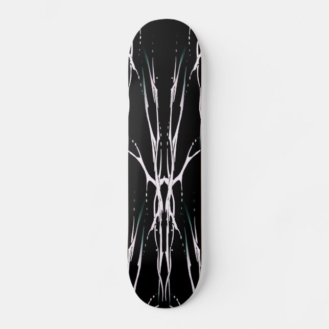 Skateboard Tatouage crâne de cerf tribal - noir et blanc (Recto)