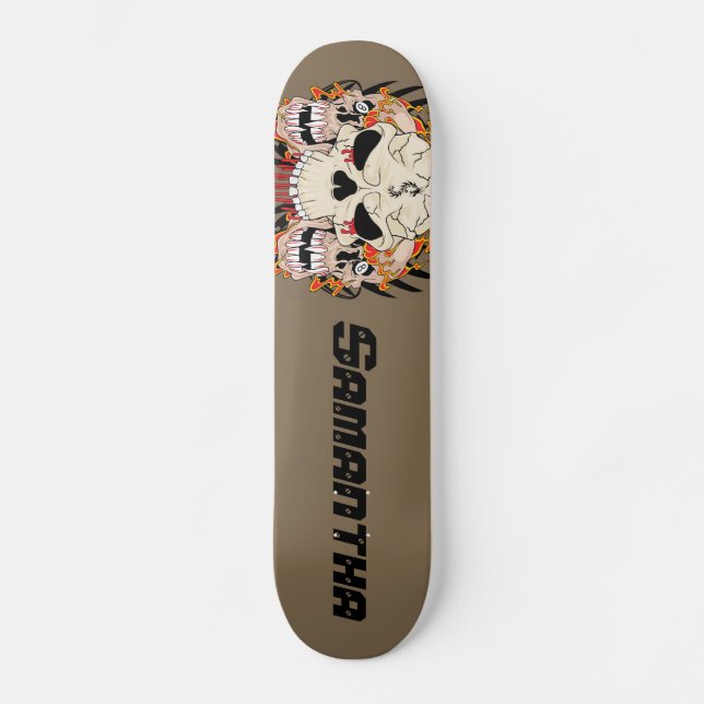 Skateboard Tatouage Crâne Huit Ball Comp Skate (Recto)