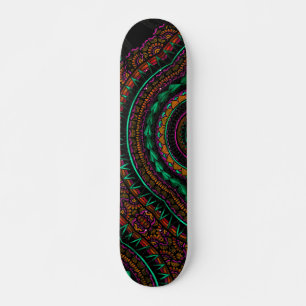 Skateboard Tatouage noir moderne Ikat Motif tribal géométriqu