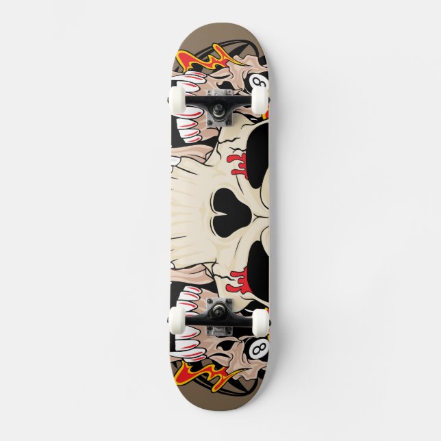 Skateboard Tatouage Ski Huit Ball Old School Skate (Recto)
