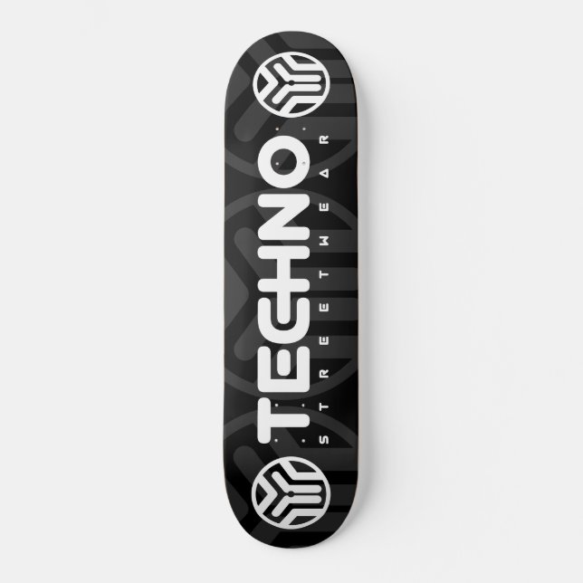 Skateboard Techno Streetwear - logo - planche à roulettes (Recto)