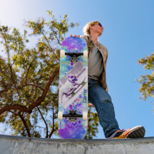 Skateboard Teinture à dents Bulldog Bleu pourpre