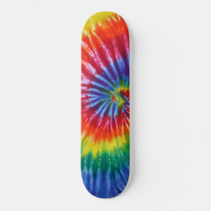 Skateboard Teinture en spirale - Arc-en-ciel