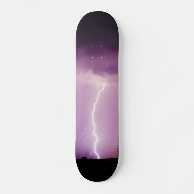Skateboard Tempête de foudre du ciel pourpre (Recto)