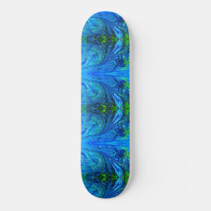 Skateboard Terre Bleu Vert Patinage Abstrait