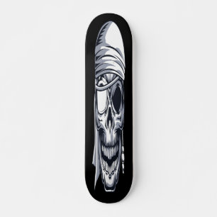 Skateboard Tête de crâne de pirate