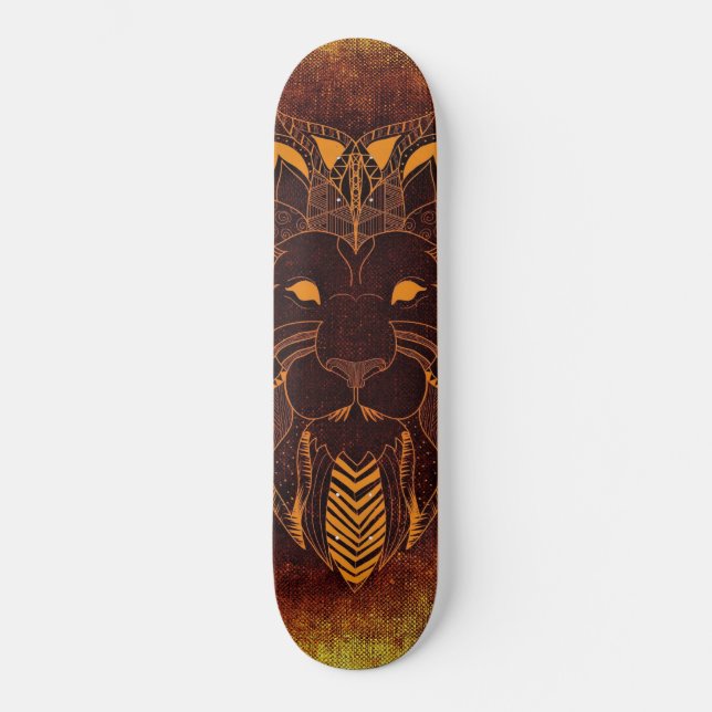 Skateboard Tête de lion rustique (Recto)
