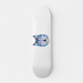 Skateboard Tête de loup polygonale géométrique