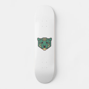 Skateboard Tête de tigre bleue
