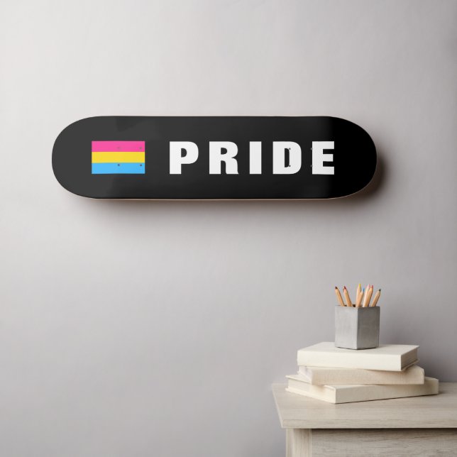 Skateboard Texte personnalisé LGBTQ Arc-en-ciel drapeau de la (Art mural (Horz))