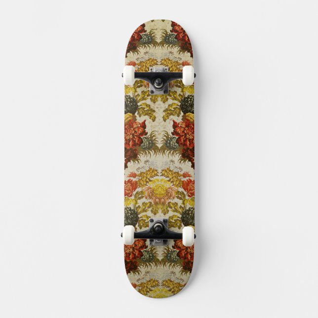Skateboard Textile avec un motif floral de répétition (Recto)