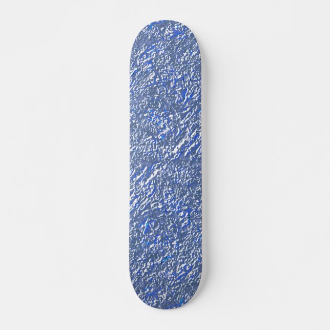 Skateboard Textura rústica azul e efeito prateado (Devant)