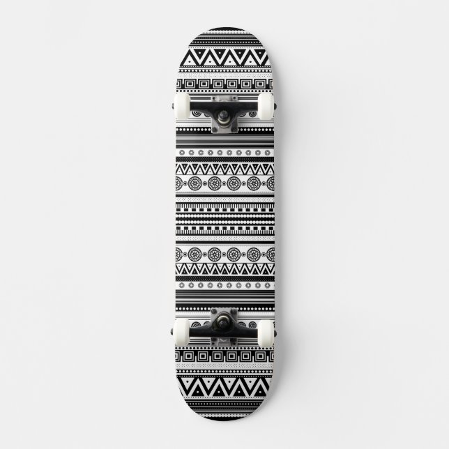 Skateboard texture aztèque décorative BN (Recto)