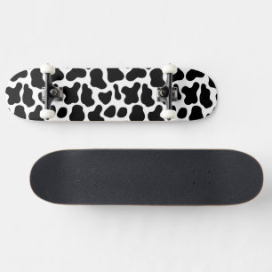 Skateboard Texture de vache noire et blanche