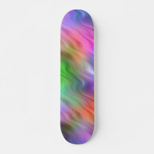 Skateboard Texture ondulée Fleur sauvage colorée