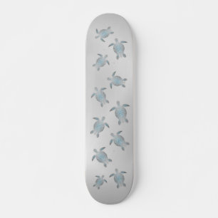 Skateboard The text you provided (“Modern Silver Sea Turtles