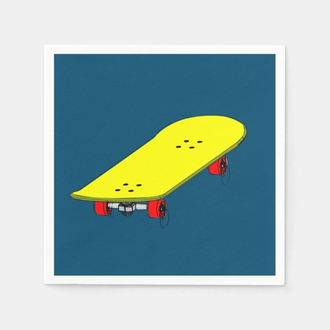 Skateboard themed birthday party napkin (Front)