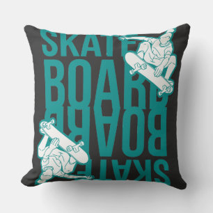 skateboard throw pillow
