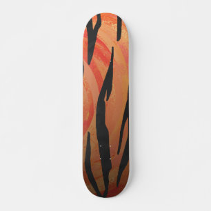 Skateboard Tiger chaud orange et noir